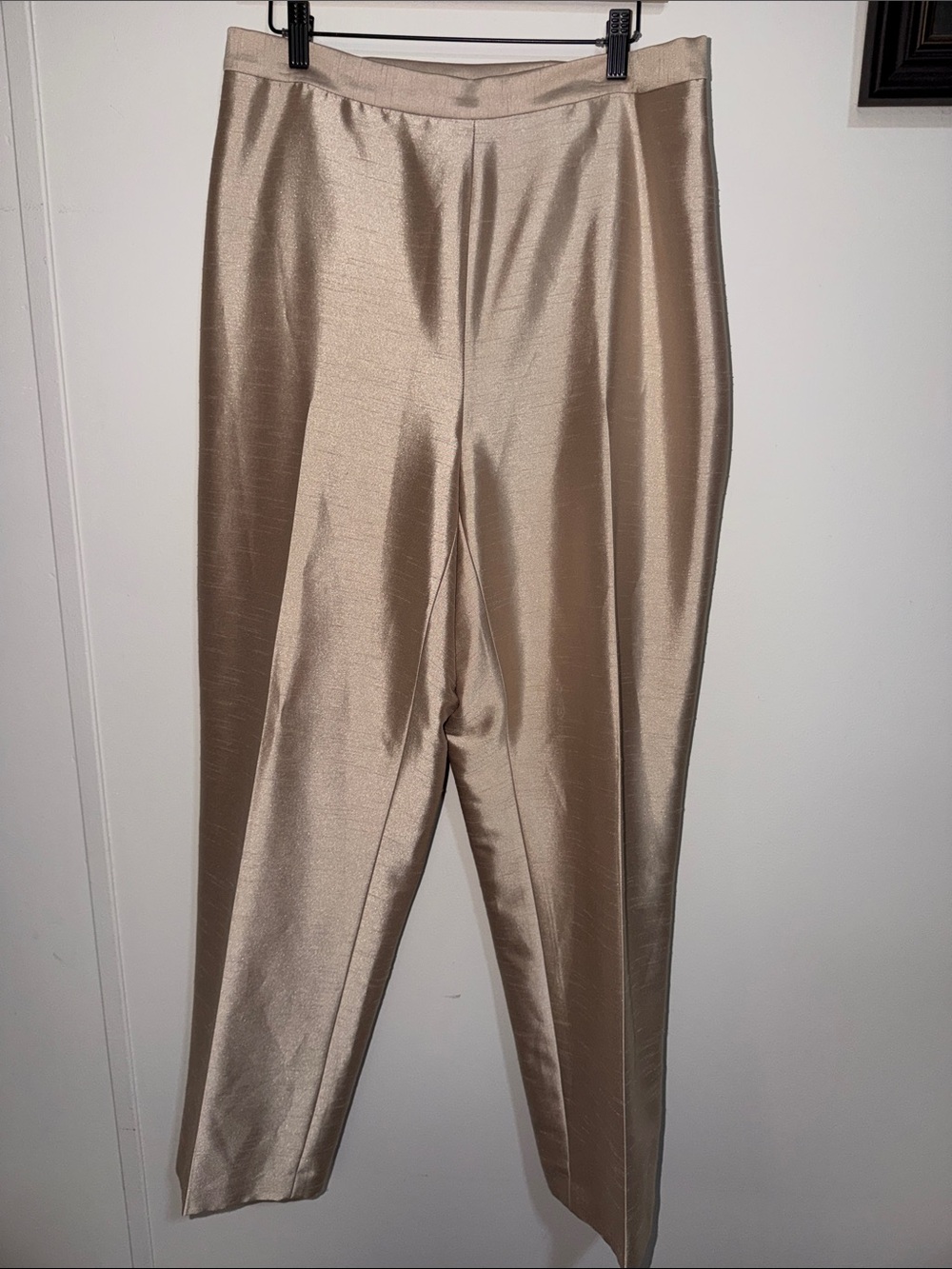 John Meyer Women's Champagne Satin Pantsuit - Tailored Jacket & Pants - Picture 6 of 11
